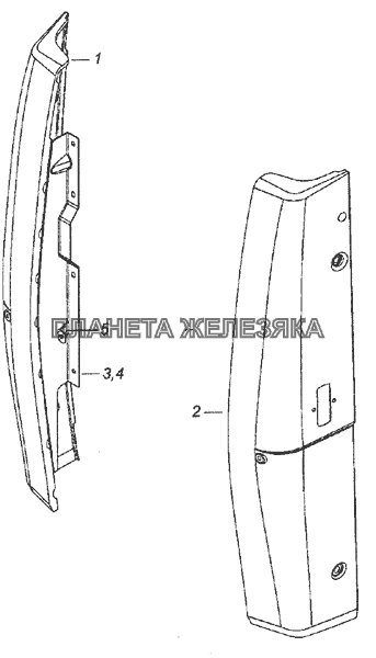 5320-5301047 Панель передка боковая съемная левая КамАЗ-6522 (Euro-2, 3)